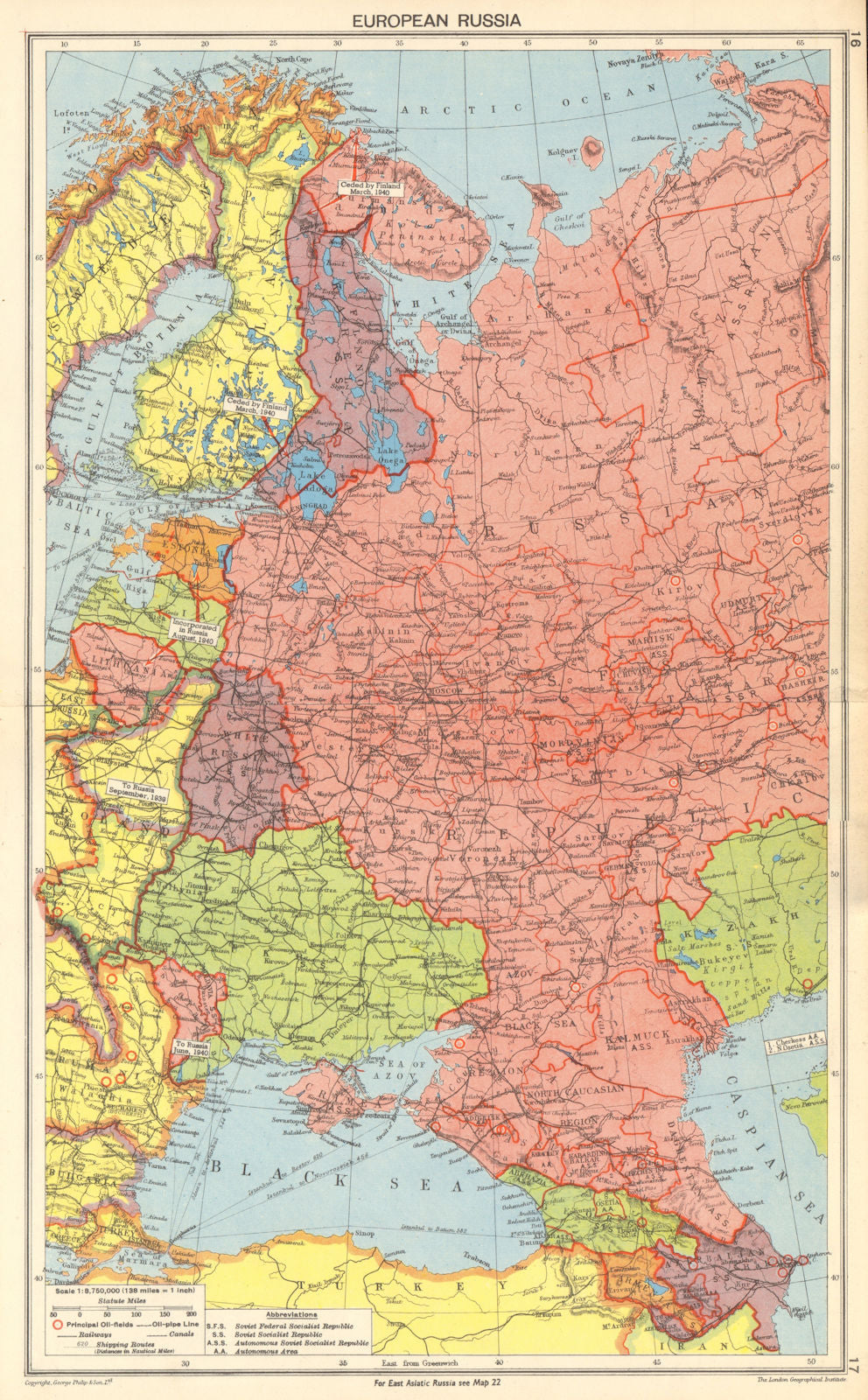 WORLD WAR TWO. European Russia. Russian Crimea Poland & Finland 1942 old map